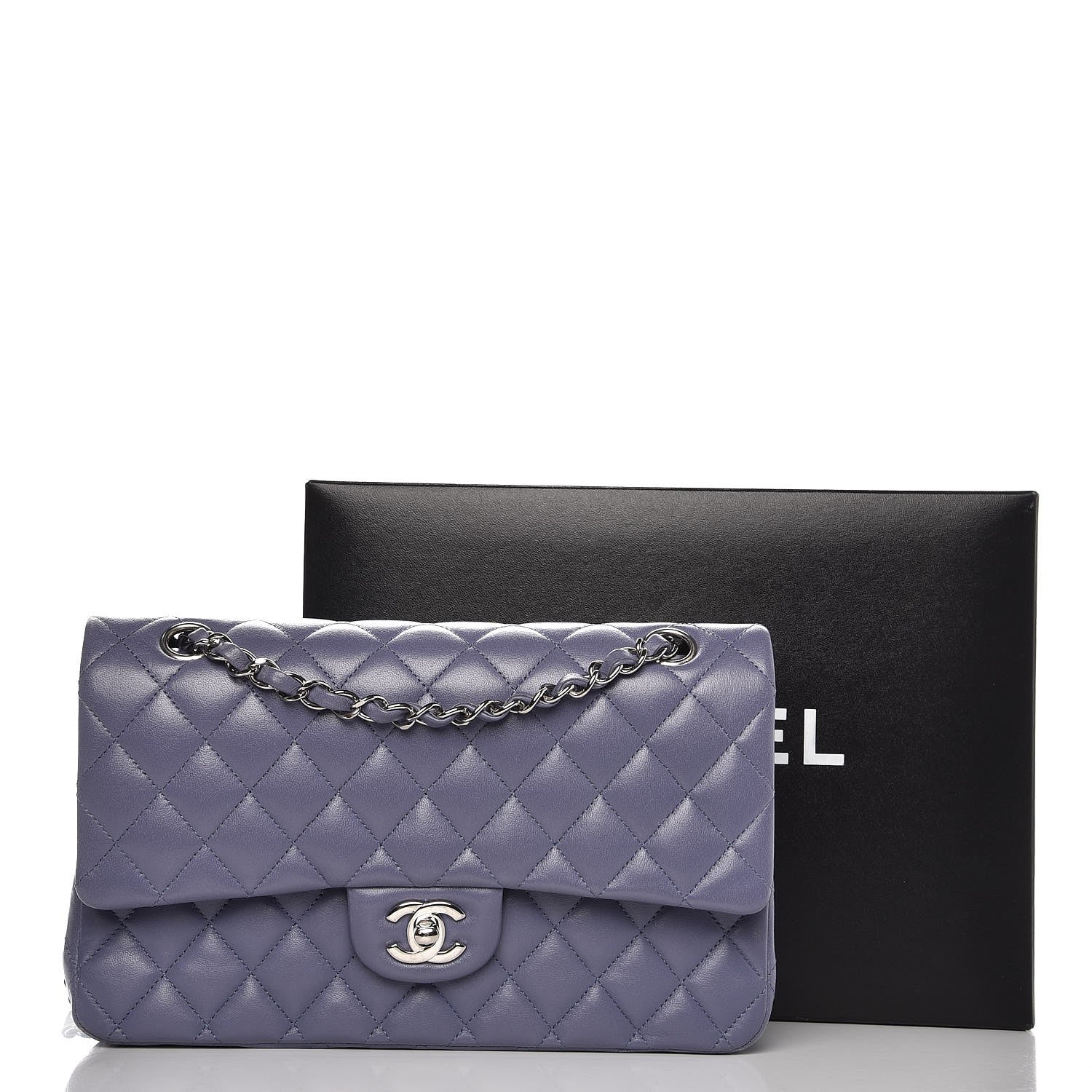 Chanel Lambskin Quilted Medium Double Flap Light Purple 16 of 16