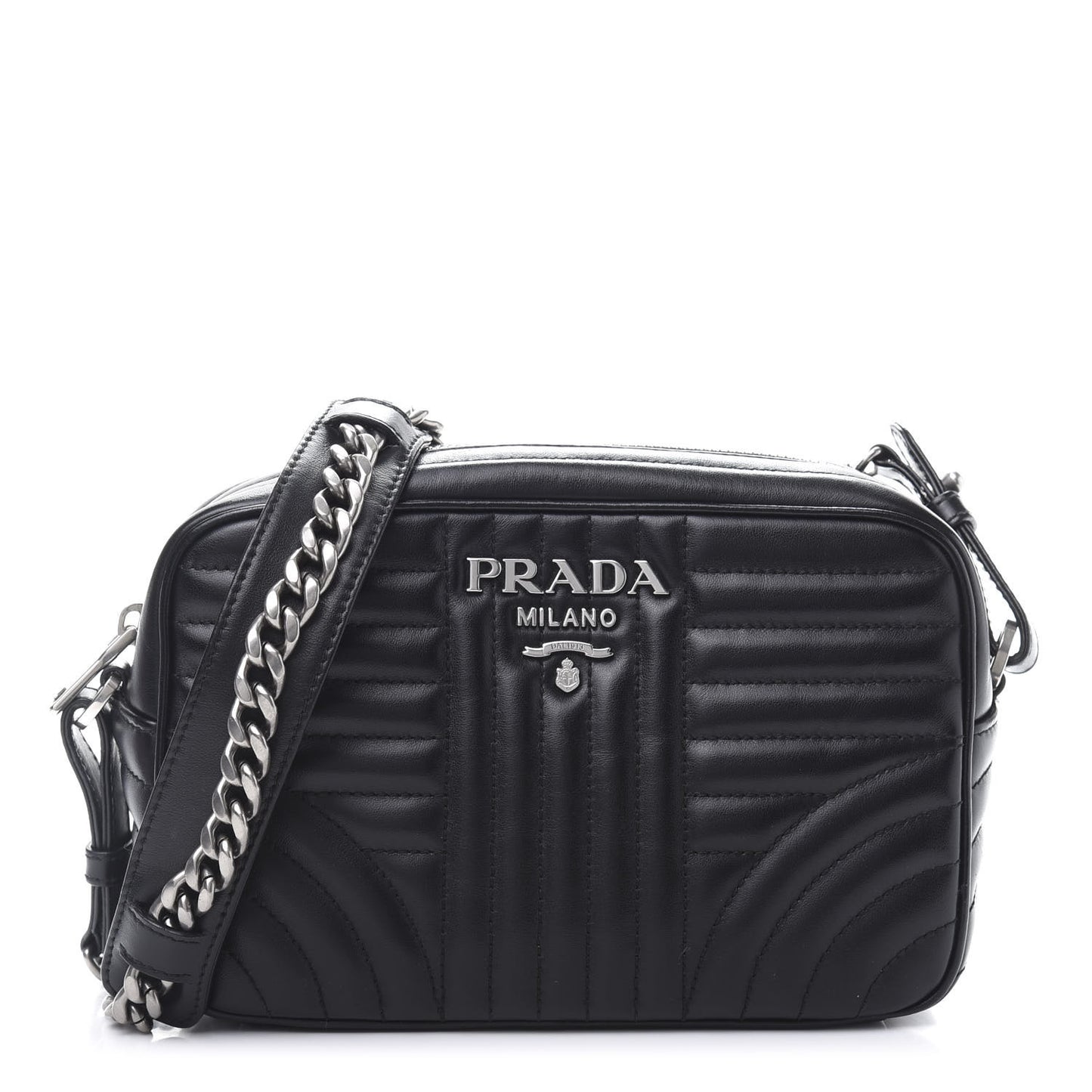 Soft Calfskin Diagramme Crossbody Bag Black