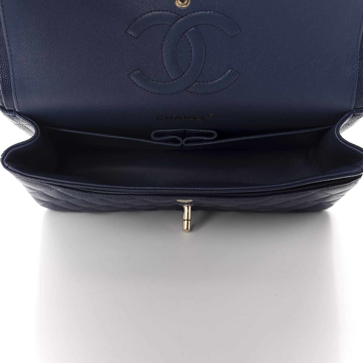 Chanel Caviar Quilted Medium Double Flap Navy 5 of 11