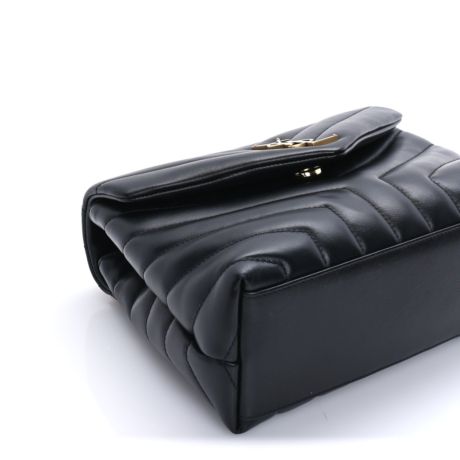 Saint Laurent Calfskin Y Quilted Monogram Small Loulou Chain Satchel  Black 7 of 7