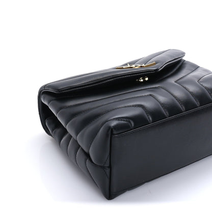 Saint Laurent Calfskin Y Quilted Monogram Small Loulou Chain Satchel  Black 7 of 7
