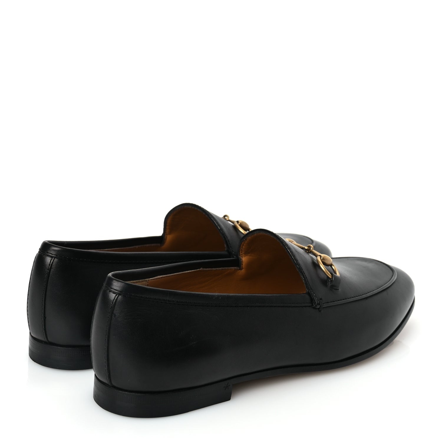 Gucci Calfskin Womens Jordaan Loafers 37.5 Black 5 of 9