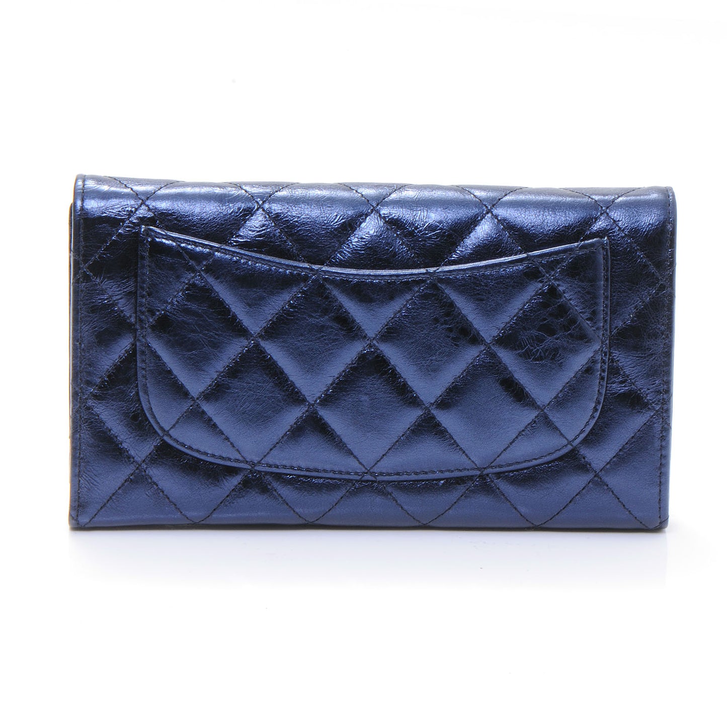 Lambskin Timeless Reissue Wallet Metallic Blue