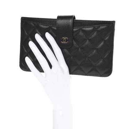 Chanel Caviar Quilted Classic Strap Pouch Black 2 of 9