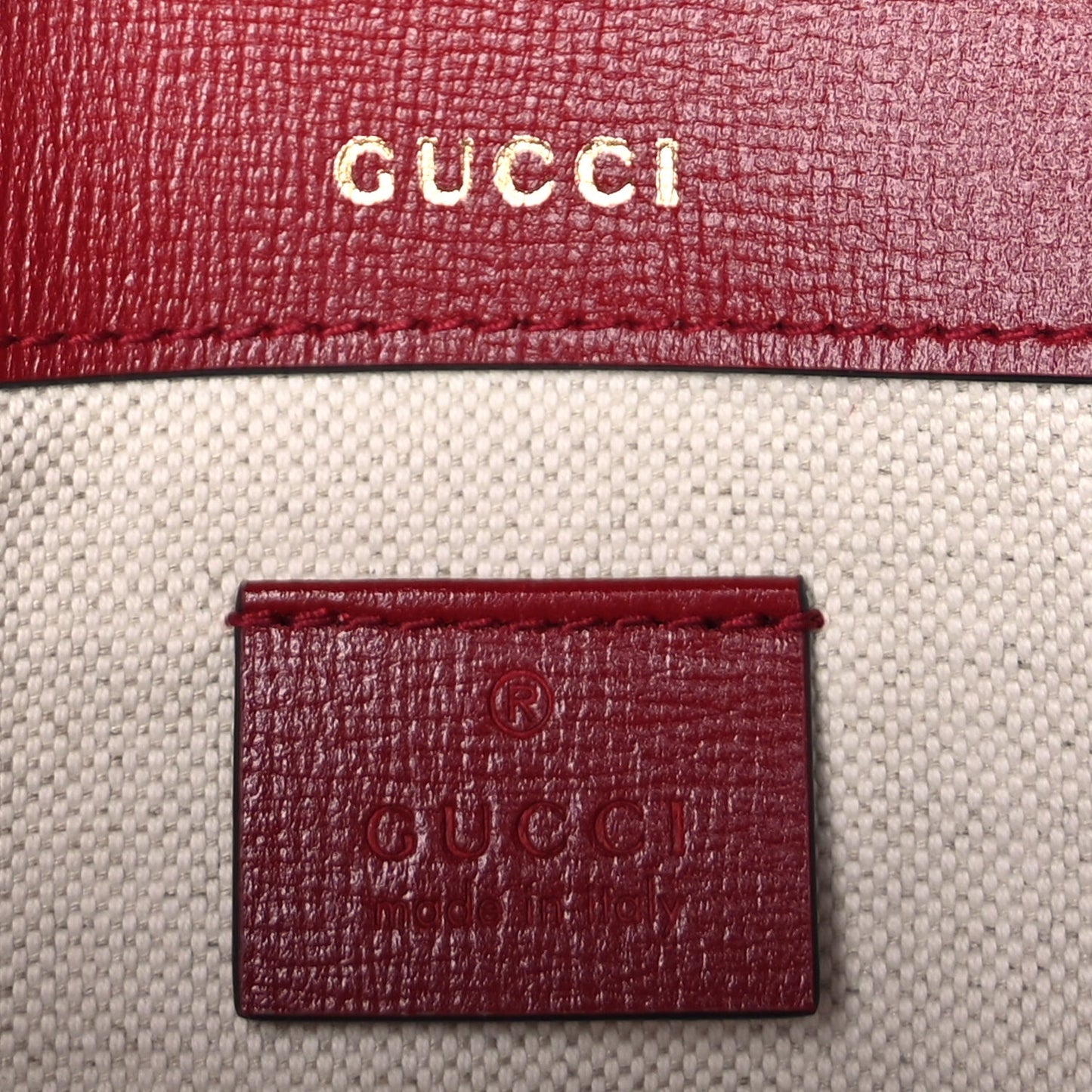 GG Supreme Monogram Web Mini Horsebit 1955 Shoulder Bag  Beige Ebony New Cherry Red