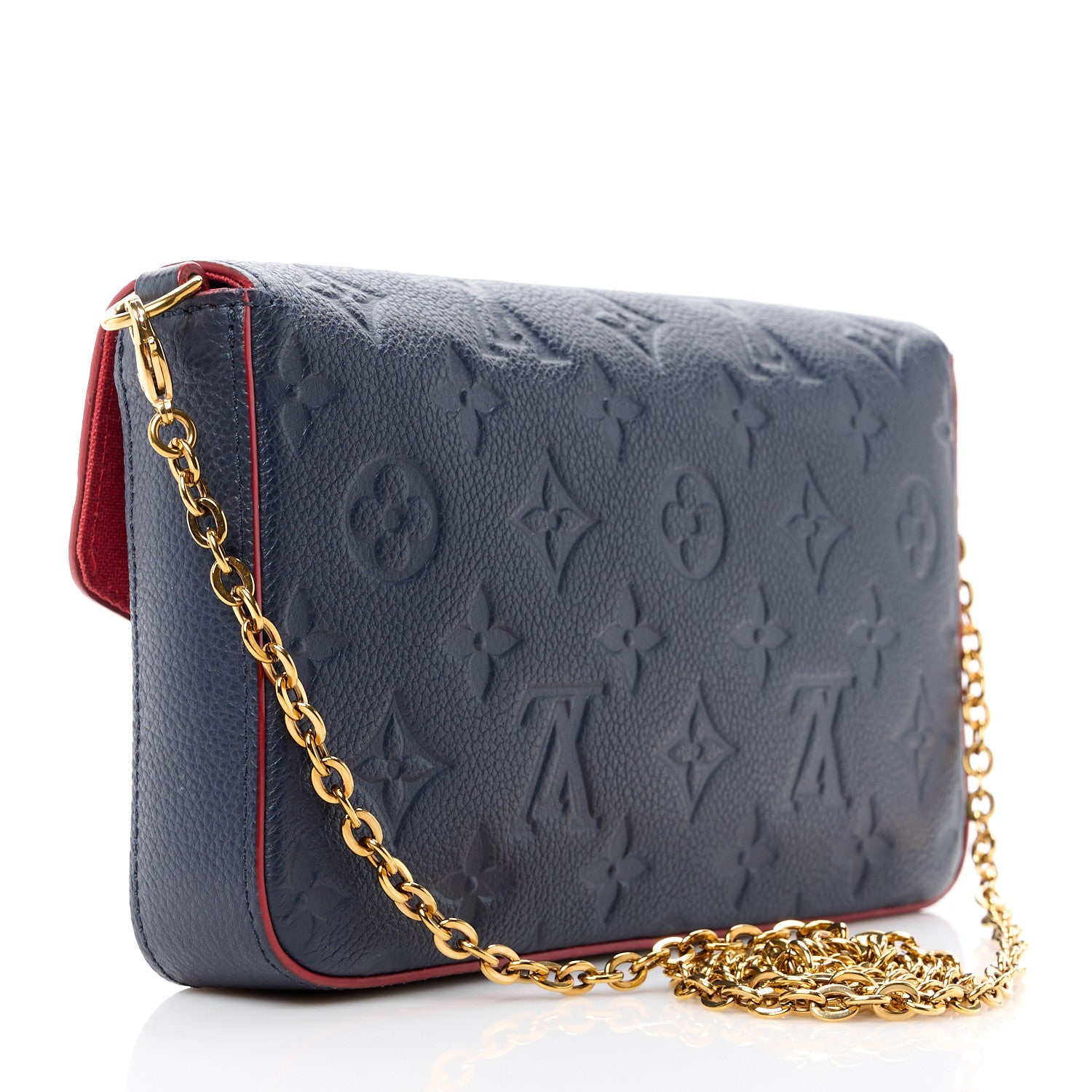 Louis Vuitton Empreinte Pochette Felicie Chain Wallet Marine Rouge 4 of 15