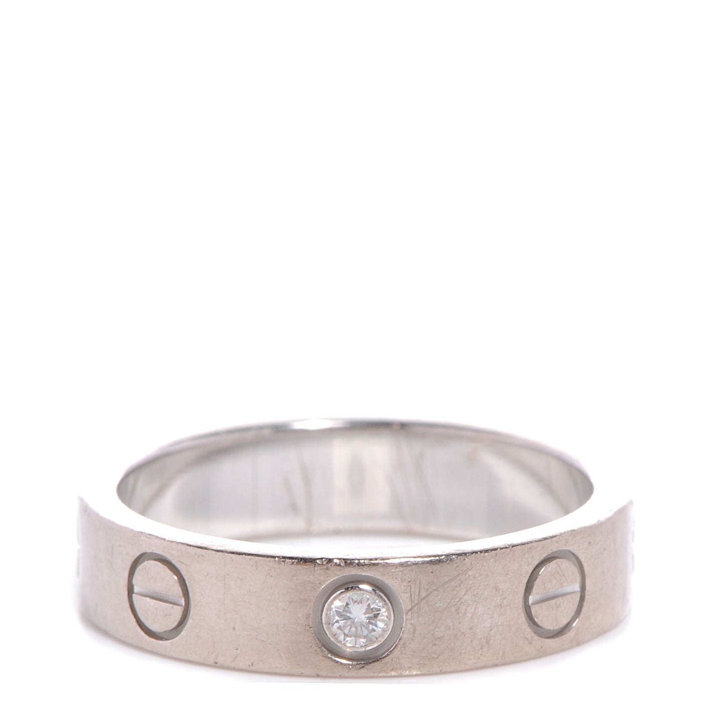 18K White Gold Diamond 4mm LOVE Wedding Band Ring 47 4