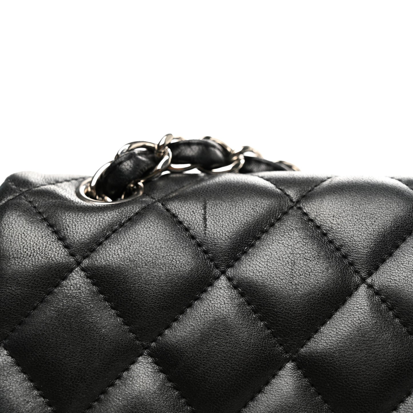 Lambskin Quilted Jumbo Double Flap Black