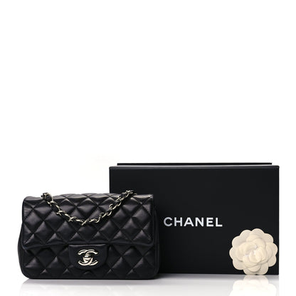 Chanel Lambskin Quilted Mini Rectangular Flap Black 10 of 10