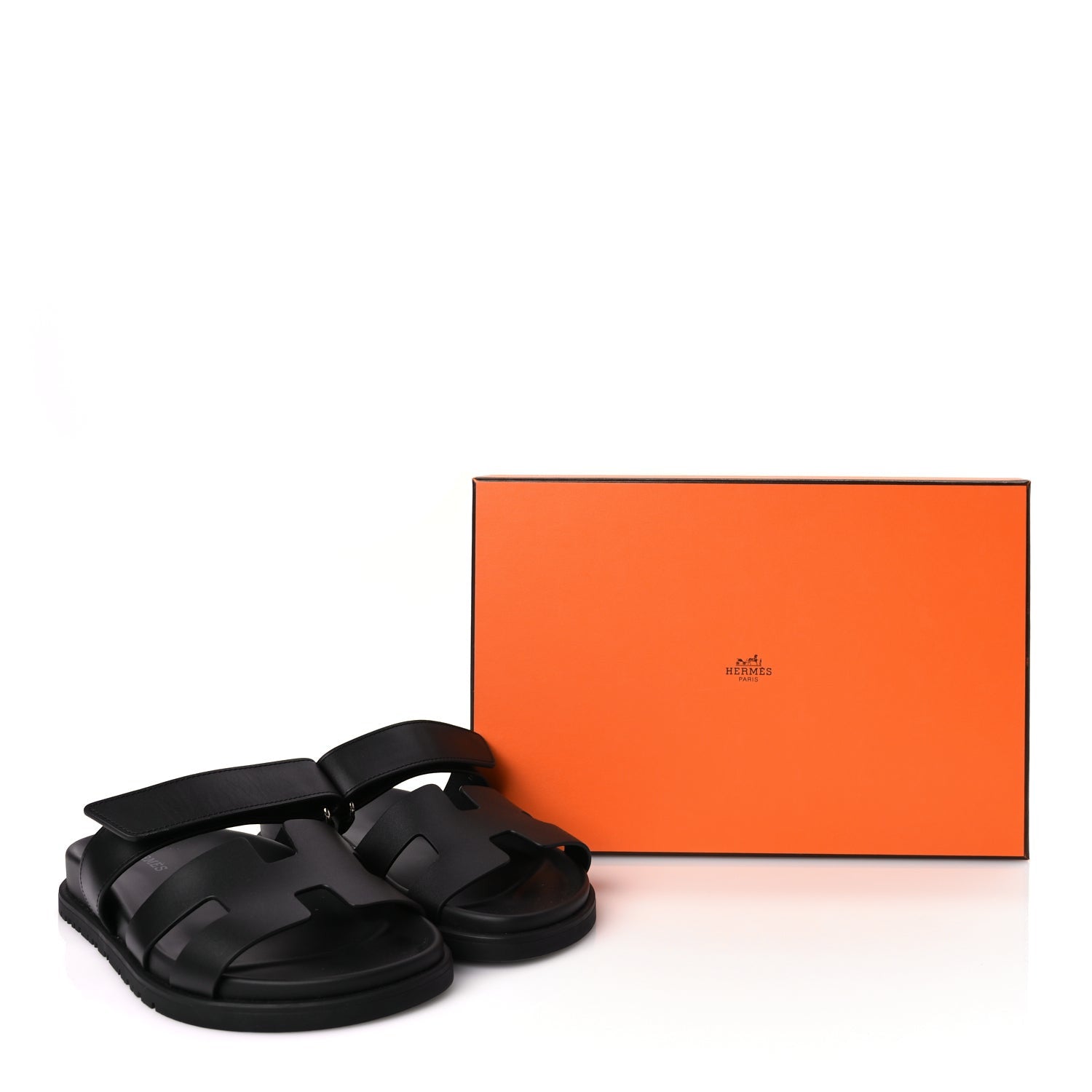 Hermes Calfskin Womens Chypre Sandals 36.5 Black 7 of 7