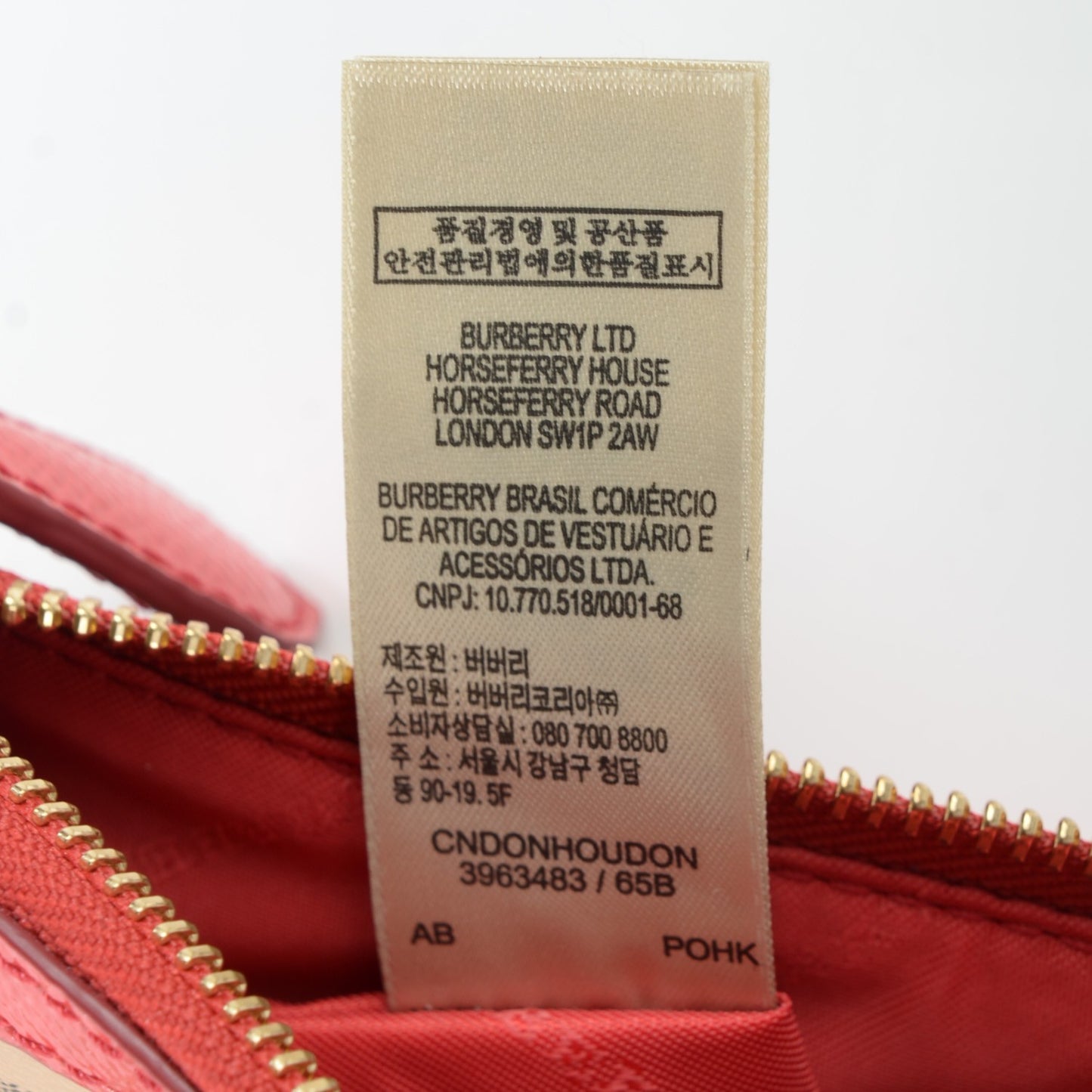 Haymarket Check Small Peyton Crossbody Clutch Bag Coral Red