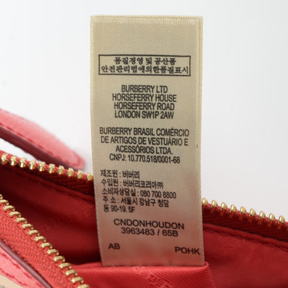 Burberry Haymarket Check Small Peyton Crossbody Clutch Bag Coral Red 11 of 11