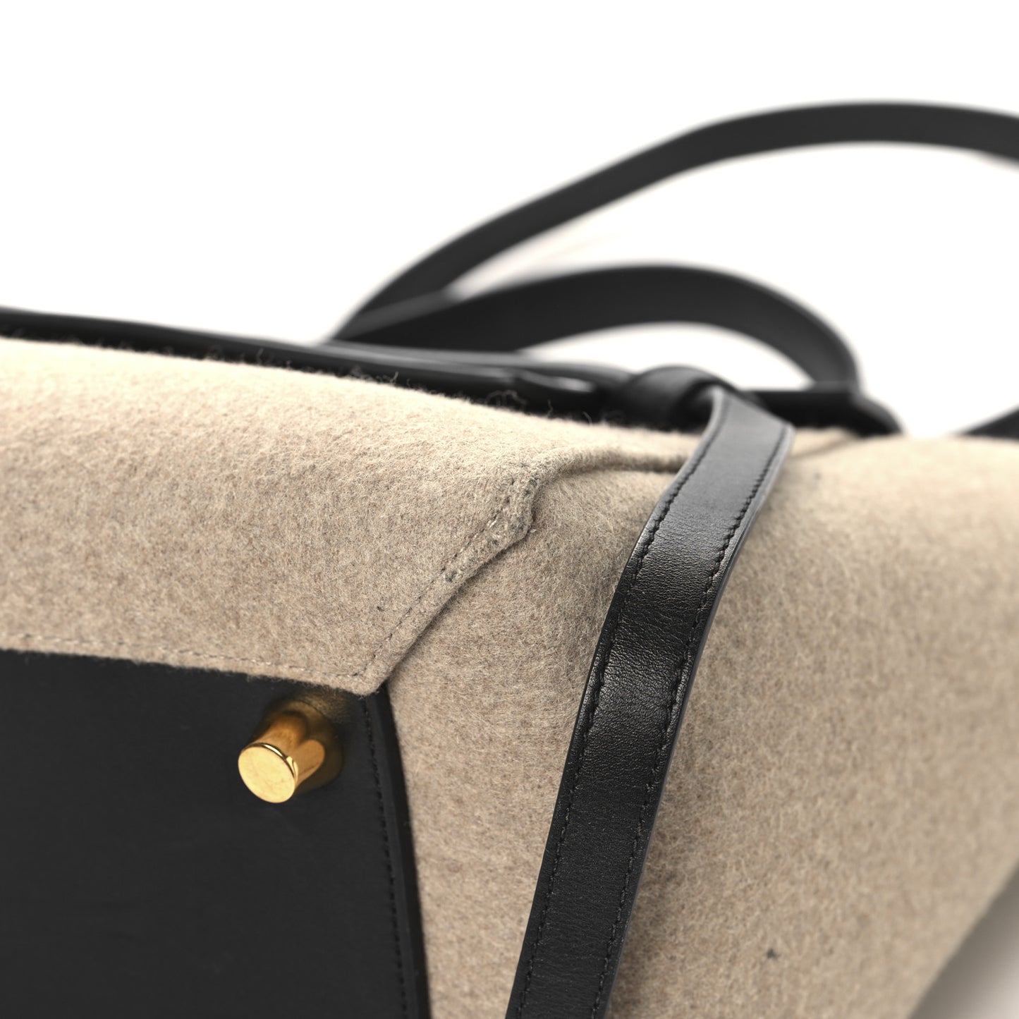 Felt Smooth Calfskin Mini Belt Bag Beige