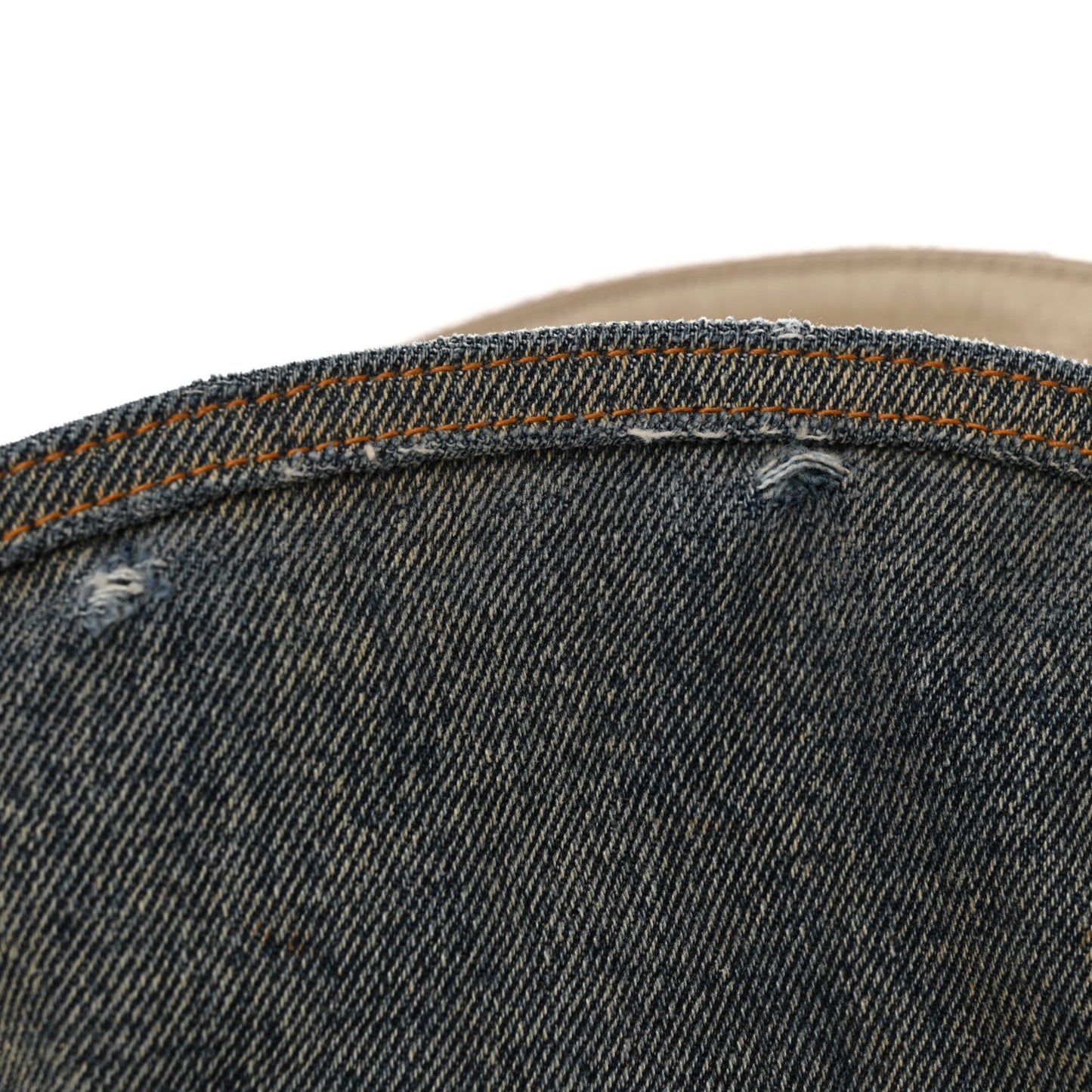 Washed Denim Medium Voyou Bag Military Blue