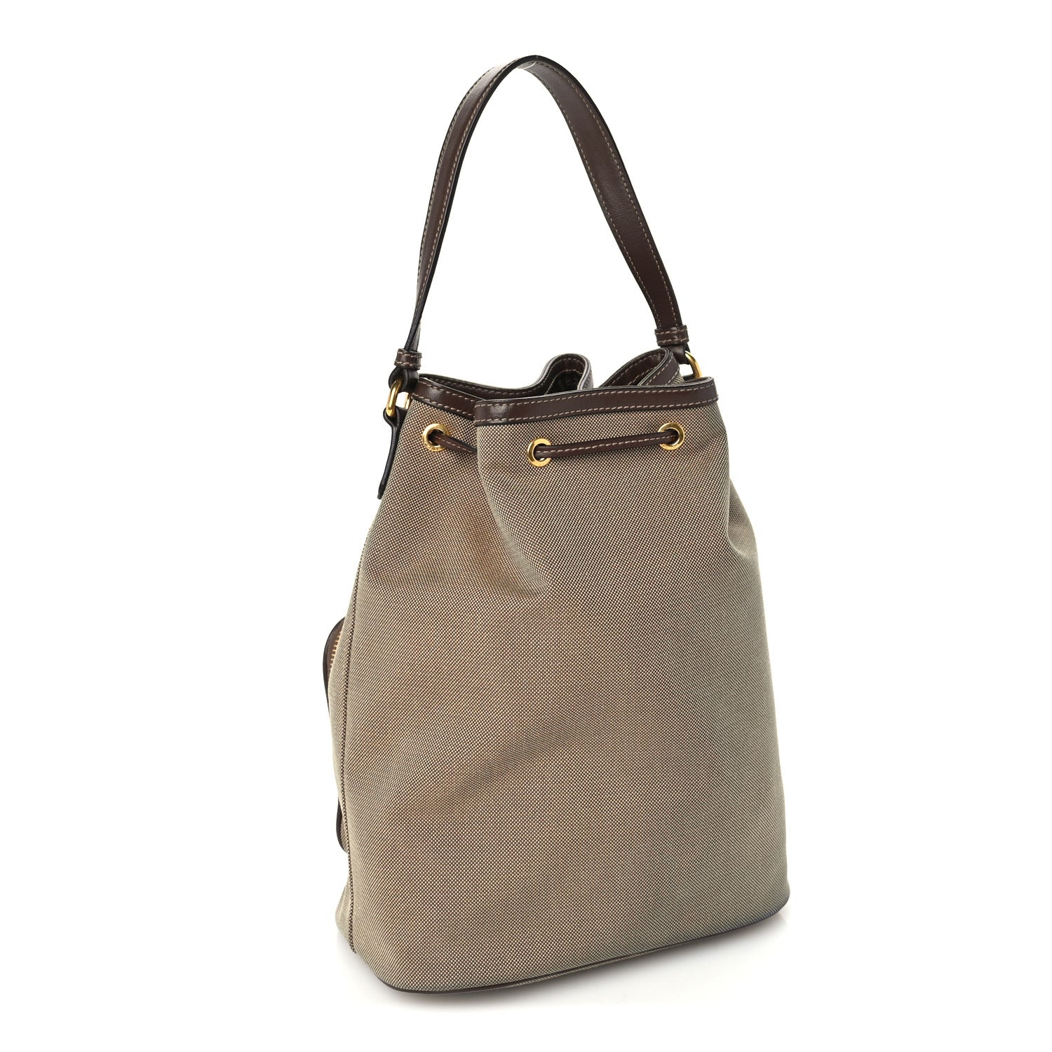 Prada Jacquard Logo Mini Bucket Crossbody Bag Corda Bruciato 2 of 8