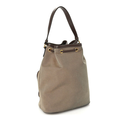 Prada Jacquard Logo Mini Bucket Crossbody Bag Corda Bruciato 2 of 8