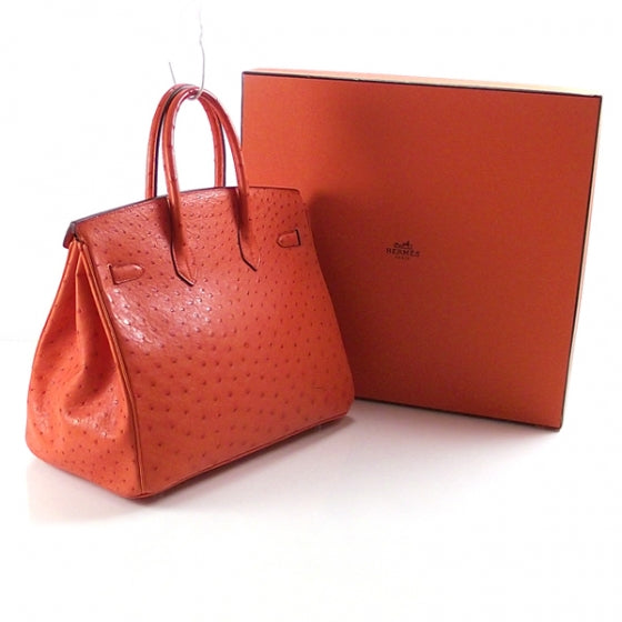 Ostrich BIRKIN 35 Orange