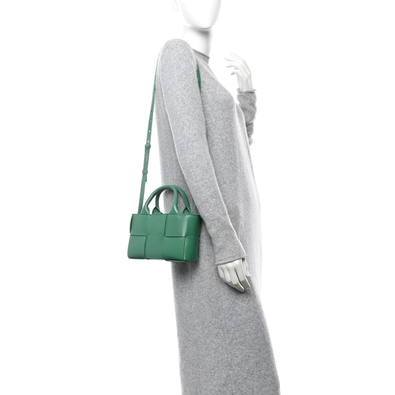 Bottega Veneta Nappa Maxi Intreccio Mini Arco Tote Green 2 of 7