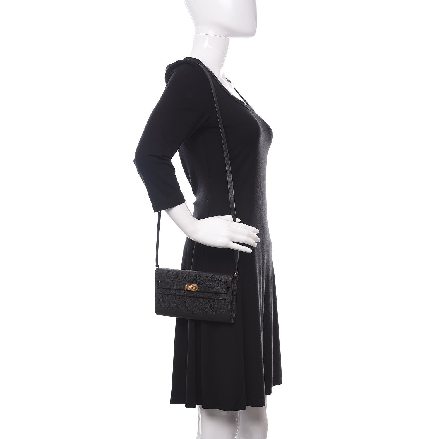 Hermes Epsom Kelly Wallet To Go Black 2 of 11