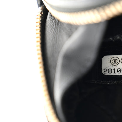 Chanel Lambskin Quilted Small Curvy Pouch Cosmetic Case Black 7 of 8