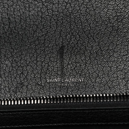 Saint Laurent Sheepskin Matelasse Chevron Monogram Medium College Bag Black 5 of 12