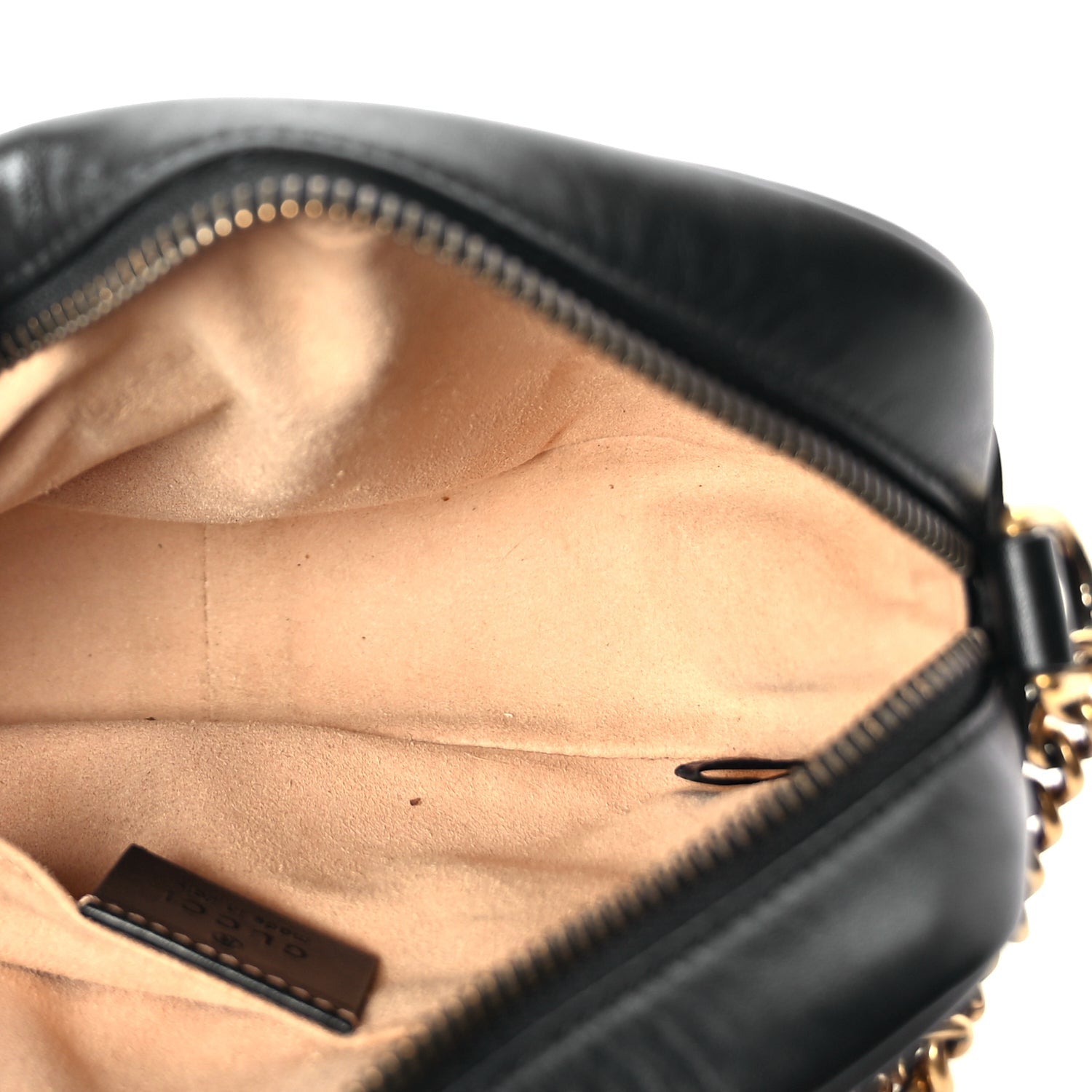 Gucci Calfskin Matelasse Mini GG Marmont Chain Shoulder Bag Black Black 4 of 9