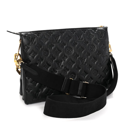 Louis Vuitton Lambskin Embossed Monogram Coussin MM Black 2 of 8
