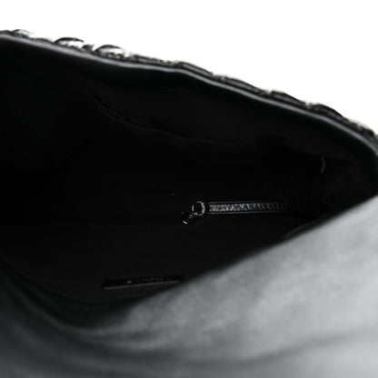 Chanel Lame Chevron Quilted Space Suit Flap Black 5 of 10