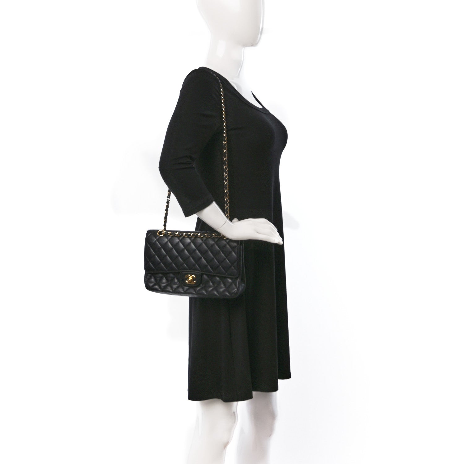 Chanel Caviar Quilted Medium Double Flap Black 2 of 13