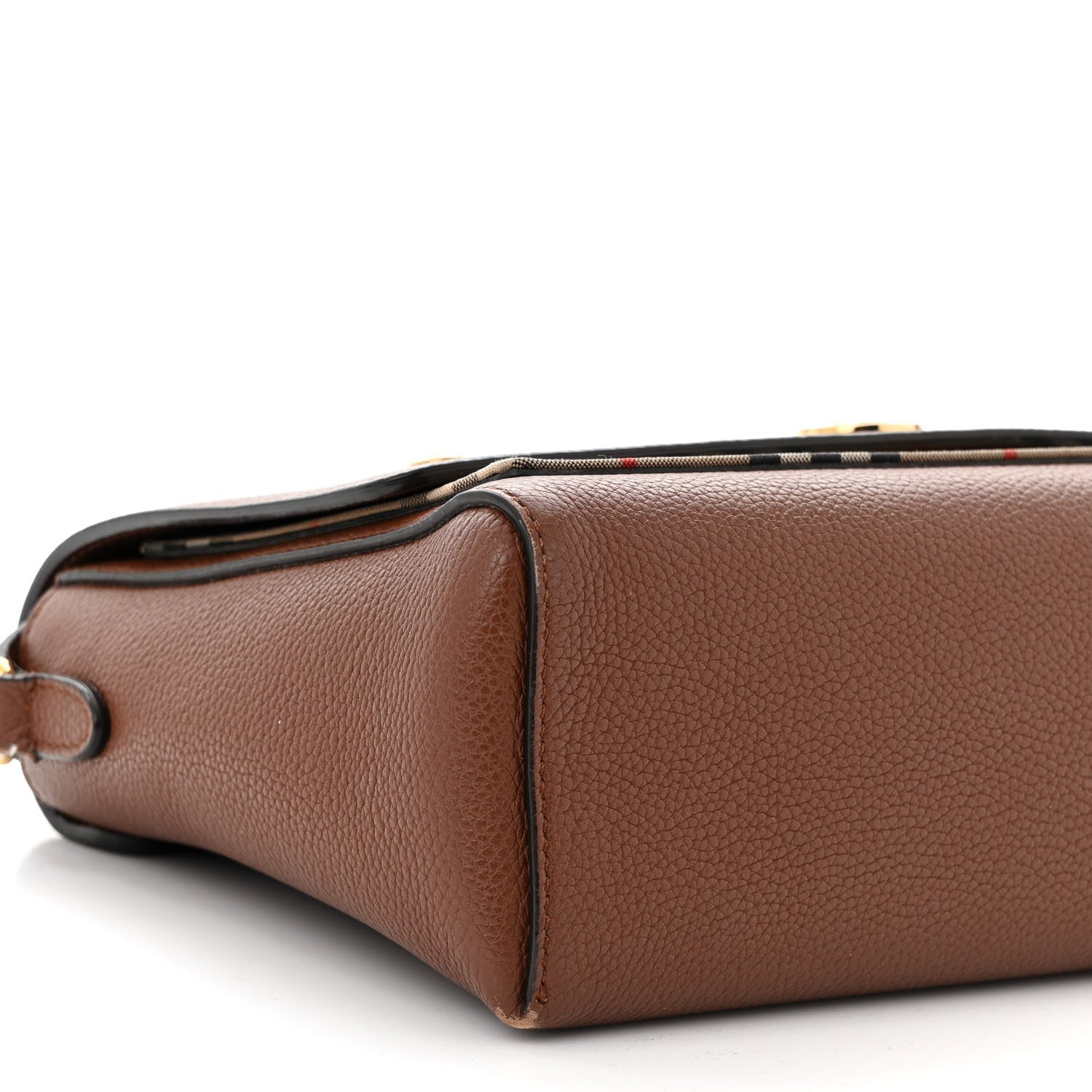 Burberry Calfskin Vintage Check Note Crossbody Bag Tan 8 of 10