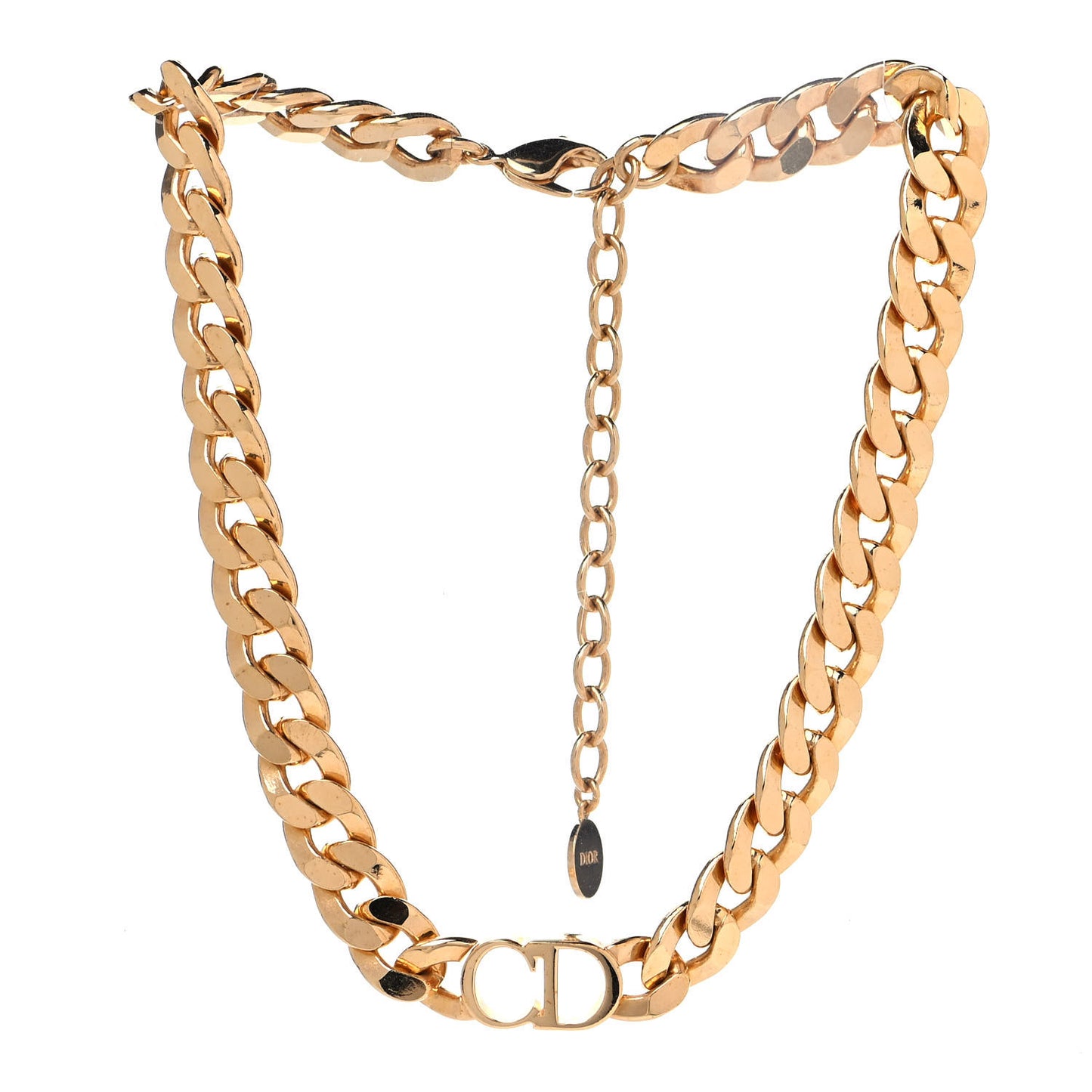 Metal CD Choker Necklace Gold