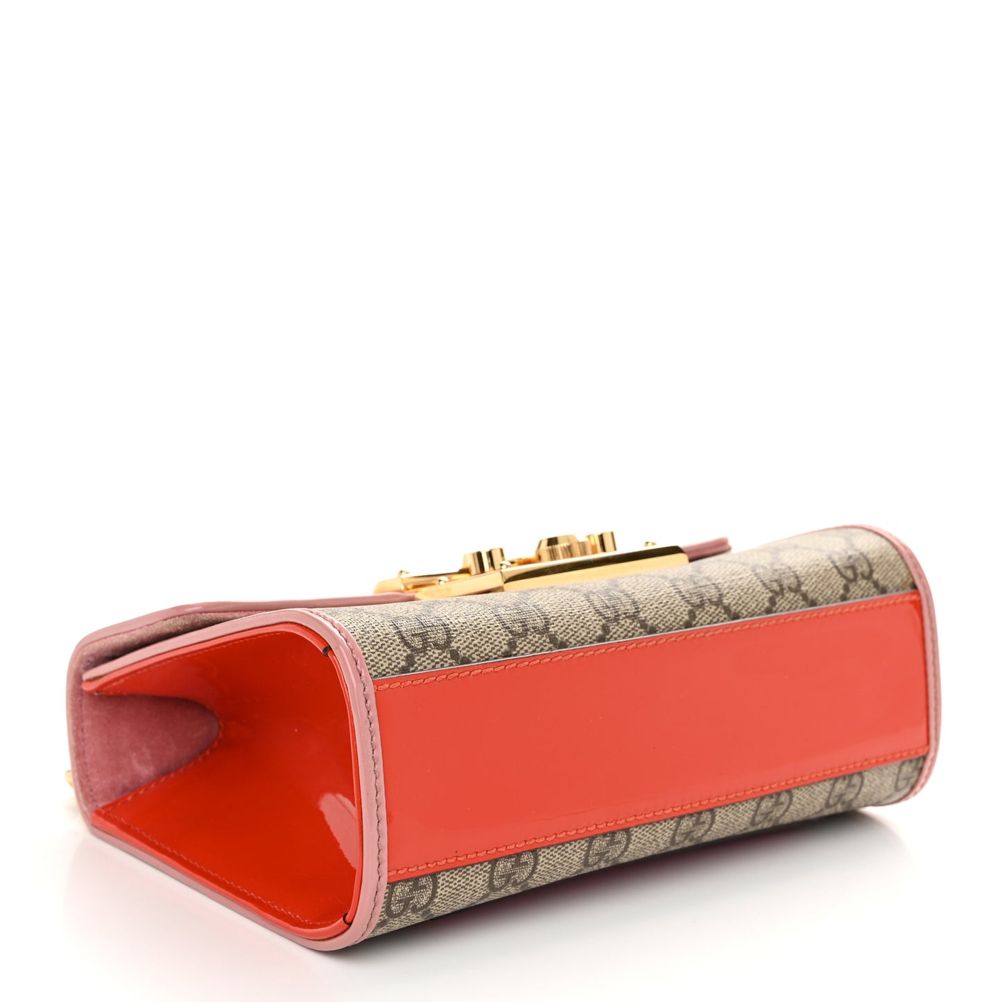 GG Supreme Monogram Patent Small Padlock Shoulder Bag Multicolor