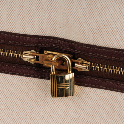 Hermes Taurillon Clemence Toile Victoria 50 Ecru Havane 14 of 17