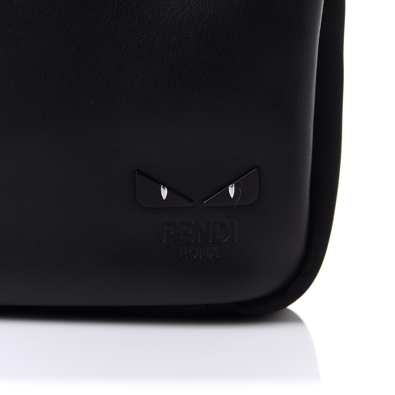 Fendi Nylon Vitello Century Opaco Mini Bug Eyes Flat Messenger Black 7 of 9