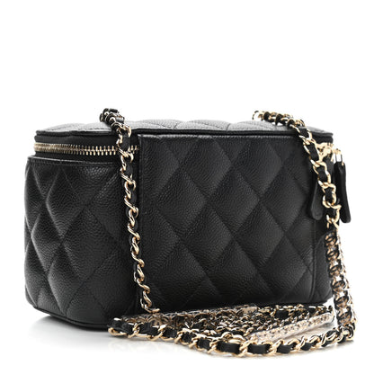 Chanel Caviar Quilted Small Tiny CC Vanity Case With Chain Black 3 of 12
