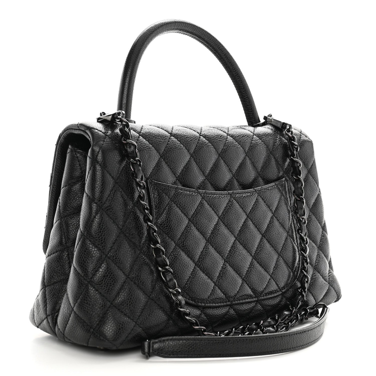 Chanel Caviar Quilted Small Coco Handle Flap So Black 2 of 12