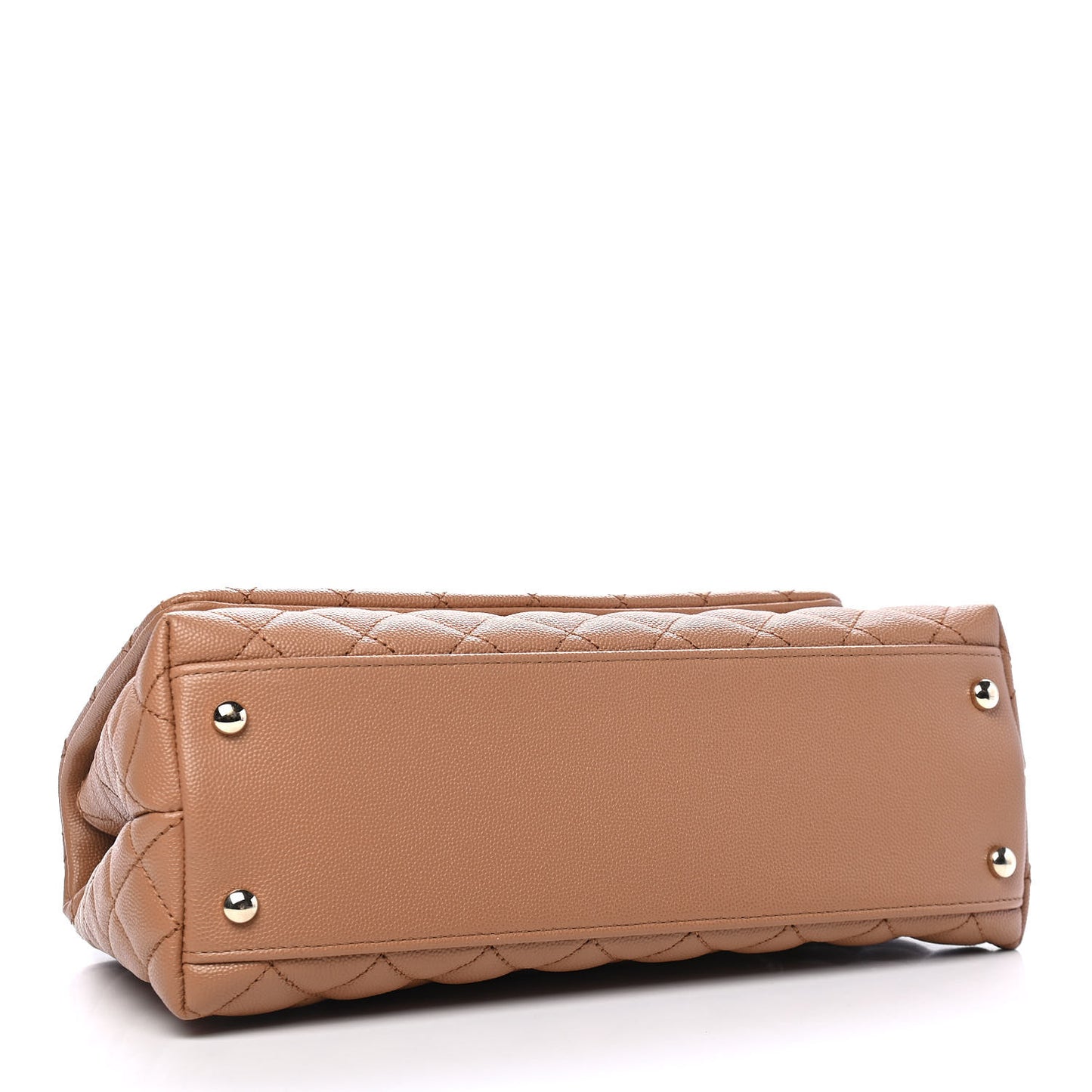 Caviar Quilted Lizard Embossed Small Coco Handle Flap Brown