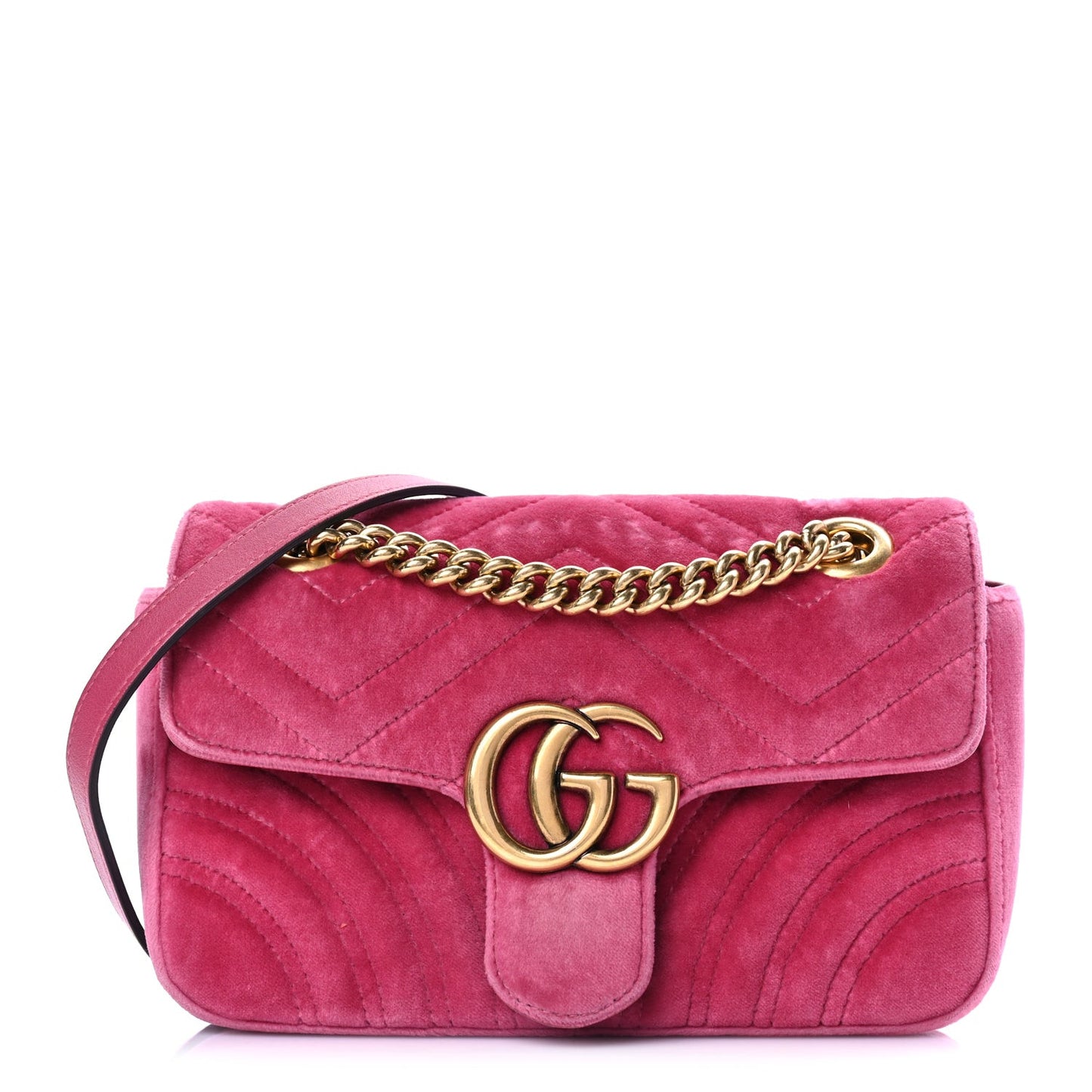 Velvet Matelasse Mini GG Marmont Shoulder Bag Light Raspberry Rose