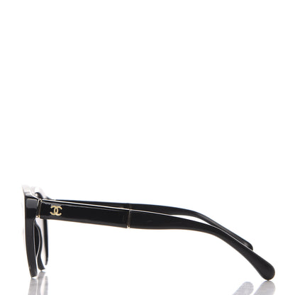 Chanel Polarized Round CC Sunglasses Black 3 of 8