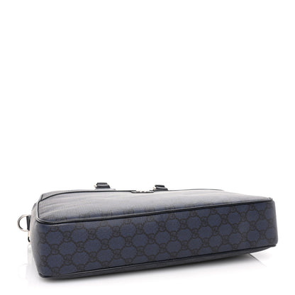 Gucci GG Supreme Monogram Textured Calfskin Medium Ophidia Briefcase Blue 3 of 8