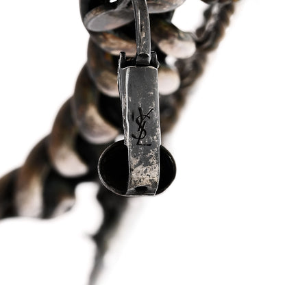 Saint Laurent Metal Cascade Chain Ear Climber Earrings Silver 4 of 4