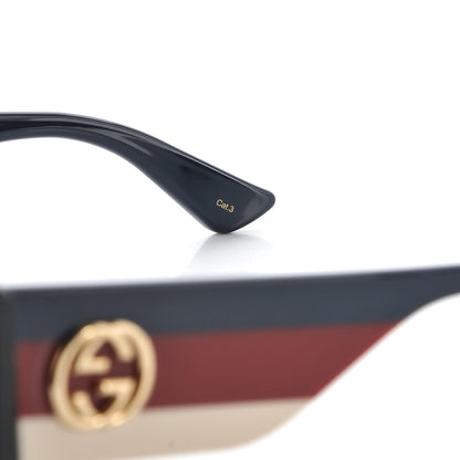 Gucci Acetate Web Oversized Frame Rectangle Sunglasses GG0276S Black 7 of 9