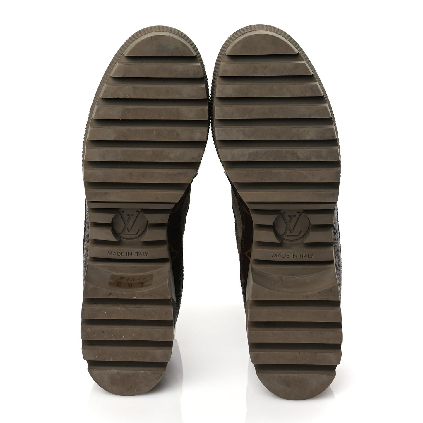 Suede Calfskin Monogram Laureate Platform Desert Boots 36.5 Taupe