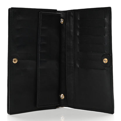 Fendi Nappa Logo Embossed Long Wallet On Chain Black 4 of 7