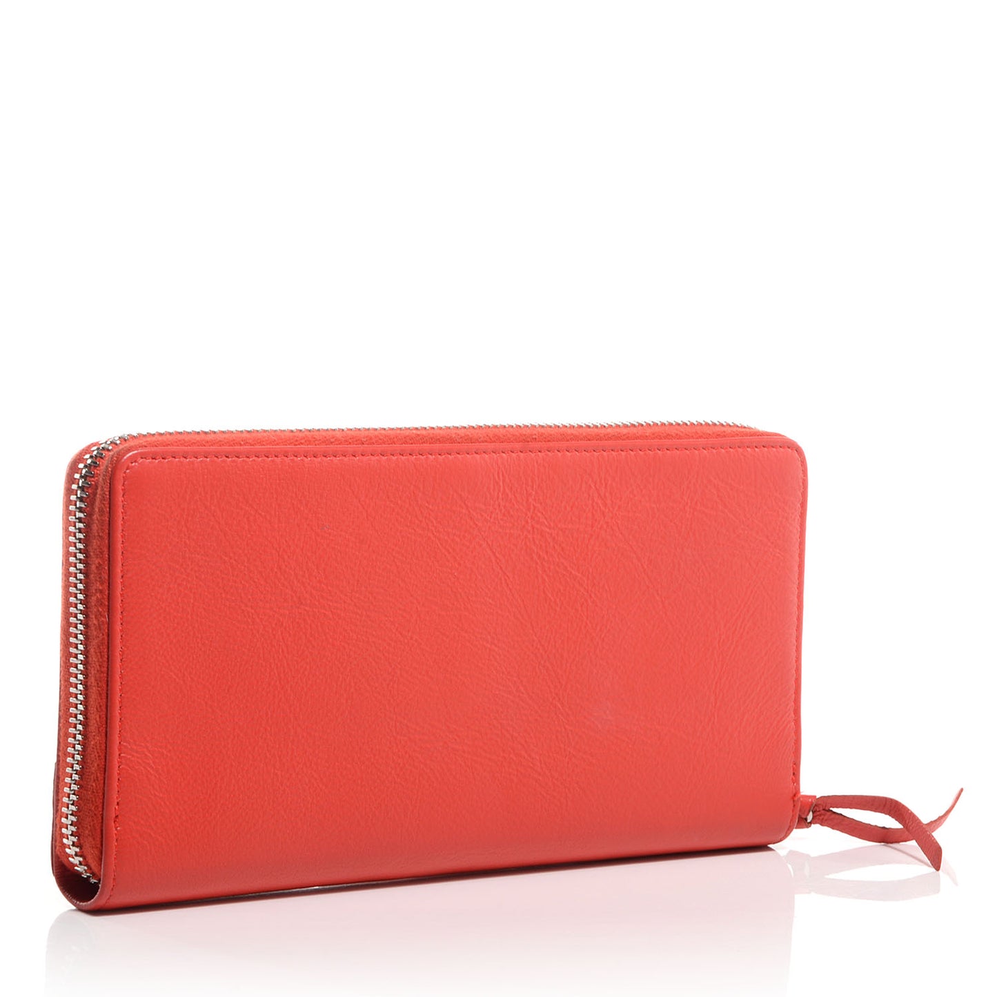 Chevre Classic Hardware Continental Zip Around Wallet Rouge Coquelicot