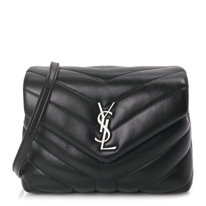 Saint Laurent Calfskin Y Quilted Monogram Toy Loulou Crossbody Bag Black 1 of 8