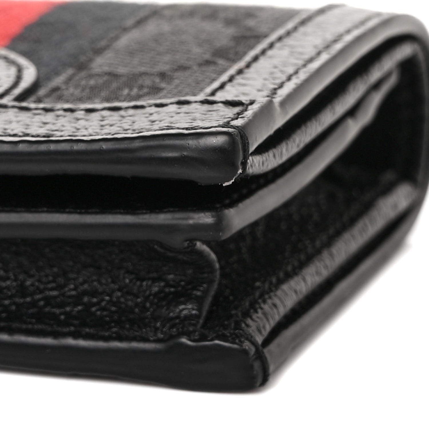 Gucci X BALENCIAGA BB Monogram Web Ophidia Card Case Wallet Black 8 of 9