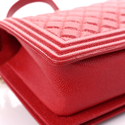 Chanel Caviar Quilted Medium Boy Flap Red 10 of 13