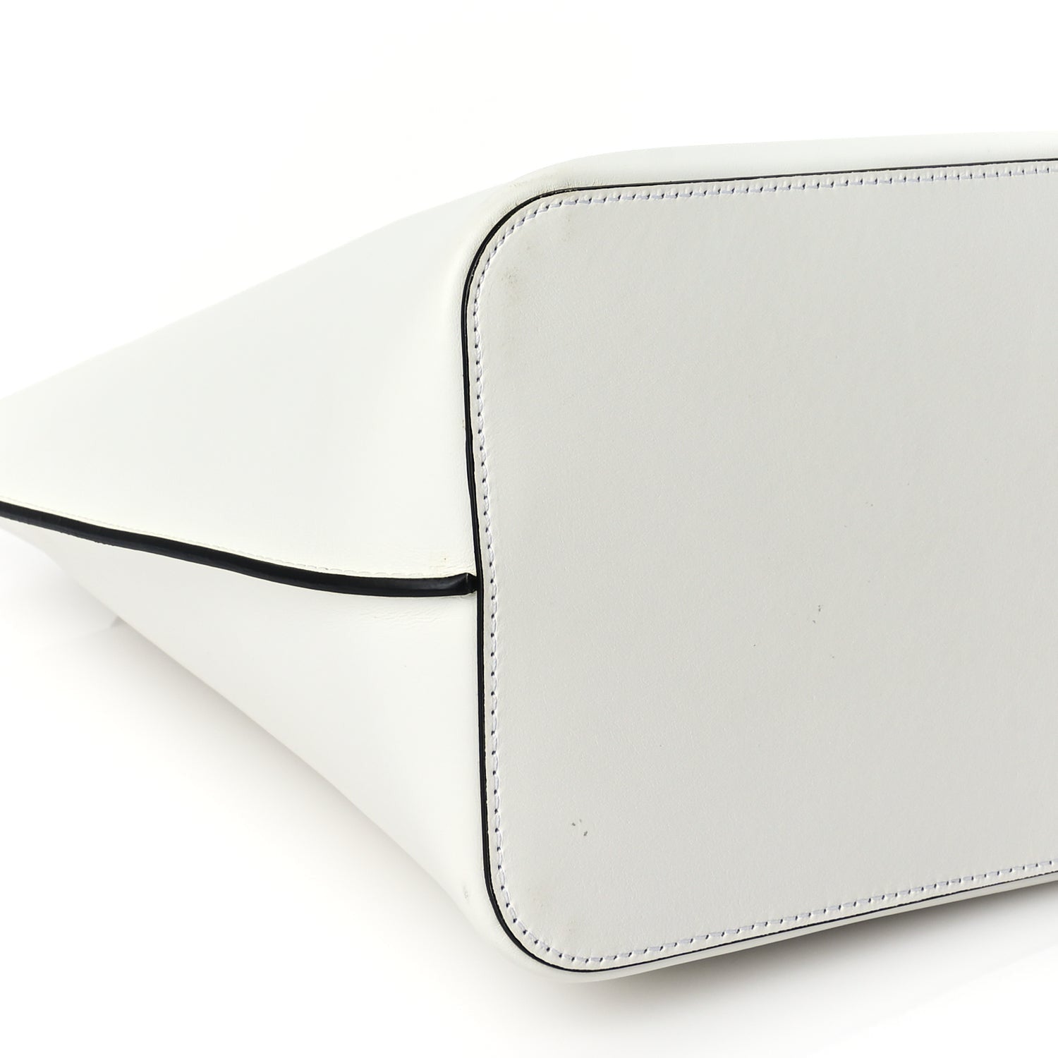 Versace Vitello Large Virtus Bucket Bag Optical White 7 of 9