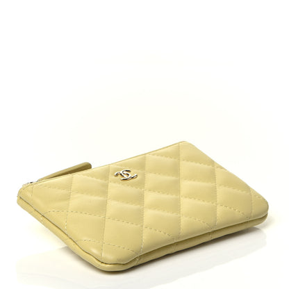 Chanel Lambskin Quilted Small Cosmetic Case Yellow 4 of 7